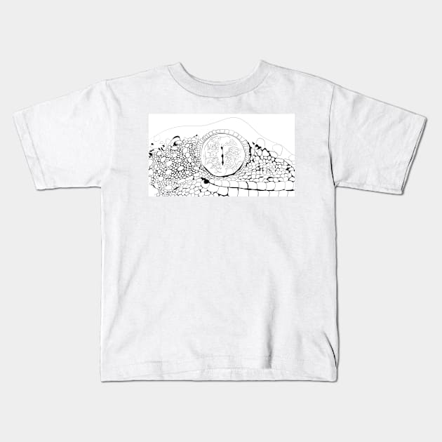 Gecko in black and white Kids T-Shirt by Sarah Doodles